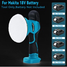 Buffer Polisher Compatible with Makita 18v Battery, Cordless 6 Inch Orbital Buffer, Brushless Motor Car Buffer for Boat, Car Polishing and Waxing (Tool Only, NO Battery )