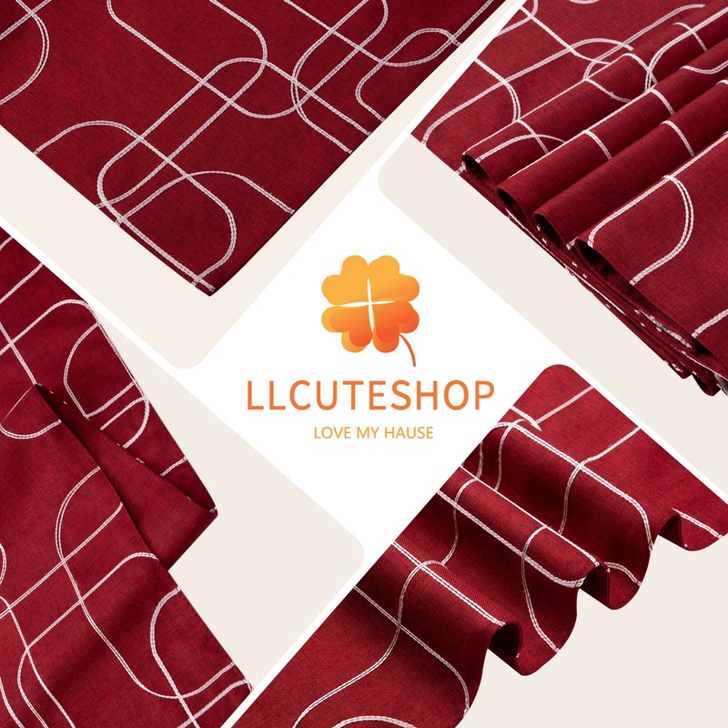 LLCUTESHOP Table Runner European Red 32x183cm,Thickened Handmade Embroidery Double Layer