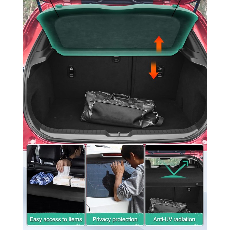 Powerty Cargo Cover for 2020-2025 Mazda CX-30 CX30 Retractable Trunk