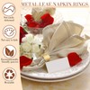 Bokon Gold Napkin Rings Set of 100 Wedding Golden Leaf