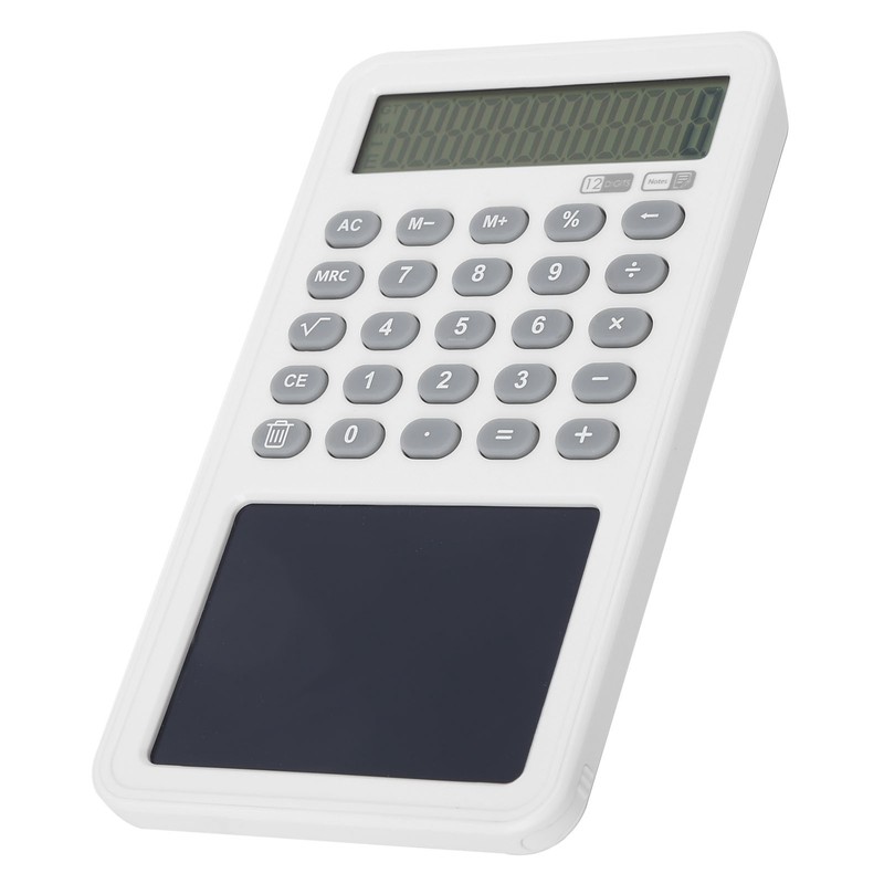 Calculator Writing Tablet White LCD 12‑Digit Display Portable Painting Handwriting