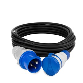 KEL Camping CEE Rubber Adapter Cable 5 m - 230 V / 16 A, CEE Cable Adapter with Protective Contact Coupling, Cable Cross Section 3 x 2.5, IP44 for Outdoor Use, 3,680 W for Camping, Caravan and Caravan