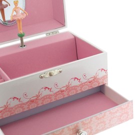 Mele & Co Lexi Ballet Shoe Musical Jewellery Case, Pink & White, 18 cm x 12 cm x 10 cm