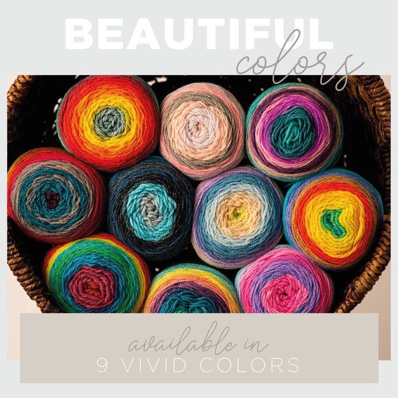 Lion Brand Yarn (1 Skein) Mandala Sparkle Yarn, Aquila