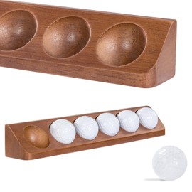 1-Pack Wooden Golf Ball Display Case & Holder - Wall Mount/Tabletop Versatile Hidden Installation for Collector's Balls & Premium Gift (Office/Home Decor)