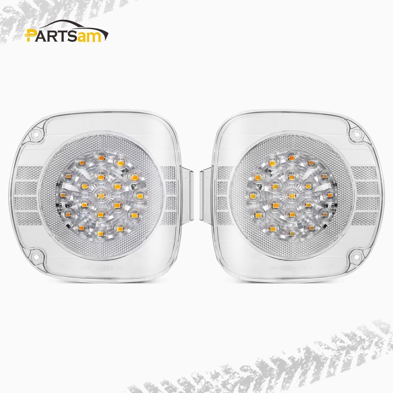 Partsam Pair 19 Amber LED Front Turn Signal Lights Corner