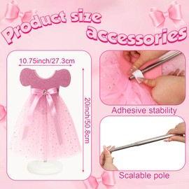 MASTRON Pink Tutu Centerpiece - 2 Pack Light Pink Luxury Tutu Sequin Double Sided Dress Centerpieces for Girls Baby Shower Birthday Party Table Decorations