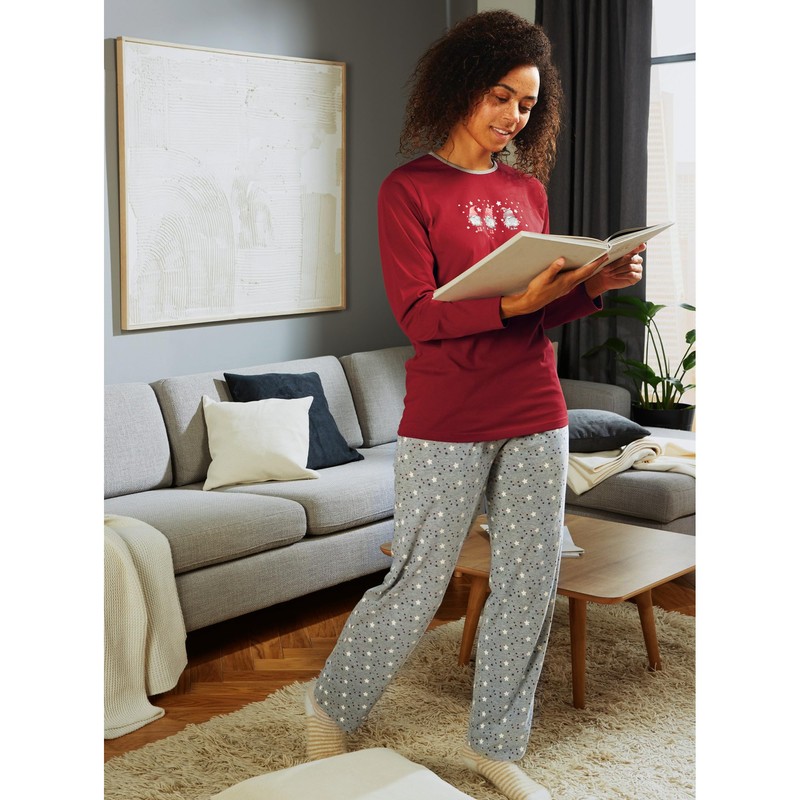 Erwin Müller Ladies Single Jersey Pyjamas, red