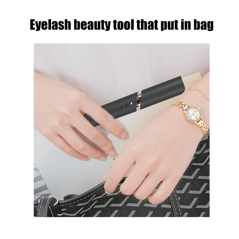 Black Electric Eyelash Curler LongLasting Heated Curler USB Charge Eyelash