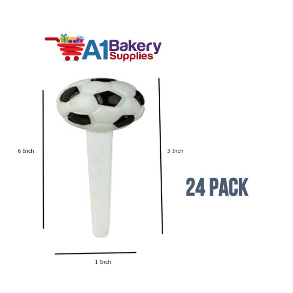 A1BakerySupplies® - Juego de 24 púas de fútbol en 3D