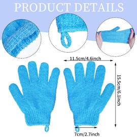 4 Pairs Bath Exfoliating Gloves Scrub, Double Sided Bath Mitts Scrubs for Shower, Body Scrubber Glove, Bathing Accessories for Bath, Spa, Massage（Green, Grass Green, Ocean Blue, Purplish Red）