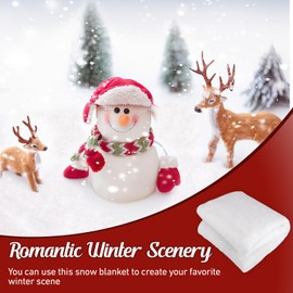 Snow Blanket Roll, Christmas Fake Snow Blanket, Soft Fake Snow Roll, Artificial Snow Blanket, Artificial Snow Sheets, Artificial Snow Roll for Christmas Village Hampers Xmas Tree Decoration - 240X80cm