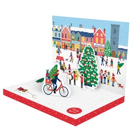 Music Box Card Christmas Town Novelty Dancing Musical Christmas Card MUS-31-CD