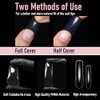 Uñas postizas cuadradas curvas Wellquinn, cobertura total, extra curvas, transparentes,