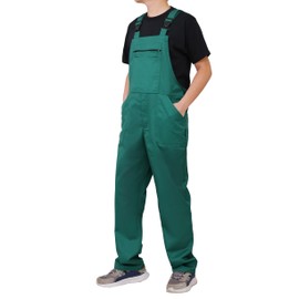 WORK IDEA Work Dungarees for Men Multi Pocket Technology Men's Work Dungarees, Green, 3XL
