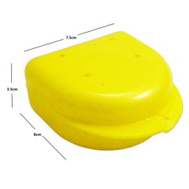 Glitter Gum Shield Case - Mouthguard Box for Ortho Retainers, Sports Dental Appliances, Dentures, Gumshield & More (Glitter Yellow)