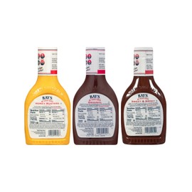 Sweet Baby Ray's No Sugar BBQ Sauce Set - Honey Mustard 16Oz, Original 18Oz and Sweet & Smoky 18Ooz, Pack of 3 for Flavorful Grilling and Culinary Adventures Galore (Variety Pack)