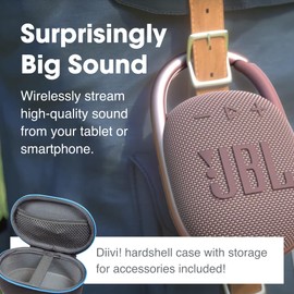 JBL Clip 4 Portable Bluetooth Speaker (Teal) + Bundle with divvi! Protective Hardshell Case (Black)