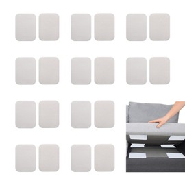 Auzly 10-Pack Rug Gripper Tape | Double Sided Anti-Slip Carpet Tape | Washable Reusable Rug Pad for Hardwood & Tile Floors | Secure Floor Mats & Carpets | Home Décor Essential (White)