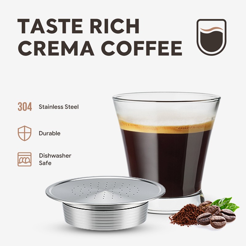 Reusable Coffee Pods Stainless Steel Refillable Capsule Fine Mesh Detachable