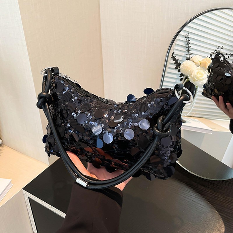 Women Sequin Bag Small Shoulder Tote Sparkly Purse Clutch Handbags