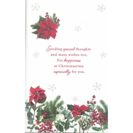 Extra Large Wife Christmas Card, Traditional Xmas Design, 8 Page Insert, 30.5 x 20.3 cm