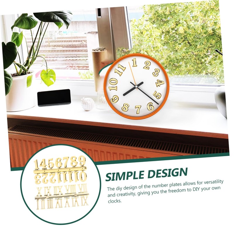 TEHAUX 4 Sets DIY Clock Numbers of Roman Arabic Style