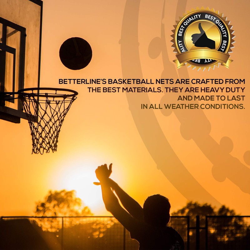 BETTERLINE 2-Pack Heavy Duty Basketball Nets | Premium Quality All-Weather