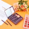 Travel Size Makeup Brushes Set with Case and Mirror, 5Pcs