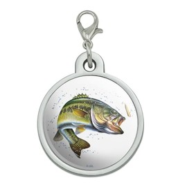 Largemouth Bass Fishing 6 Chrome Plated Metal Pet Dog Cat ID Tag - Large
