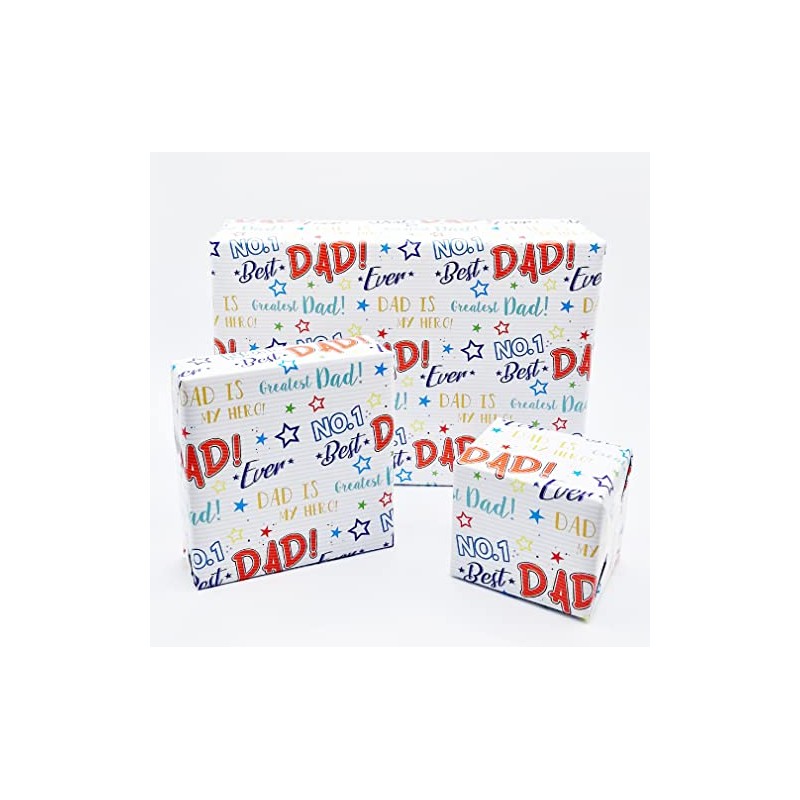 2 Sheets Father's Day Best Dad Ever Design Wrapping Paper