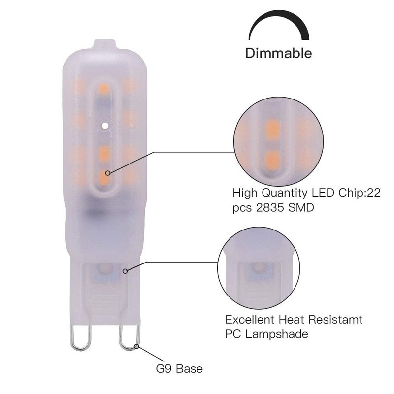 K JINGKELAI G9 Frosted LED Light Bulbs 2700K Warm White