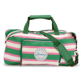 Joules Resort Stripe Travel Collection, Packaway Duffle Bag, Men’s and Women’s Gym Bags, Weekender Carry On, 33.4L, Pink/Green
