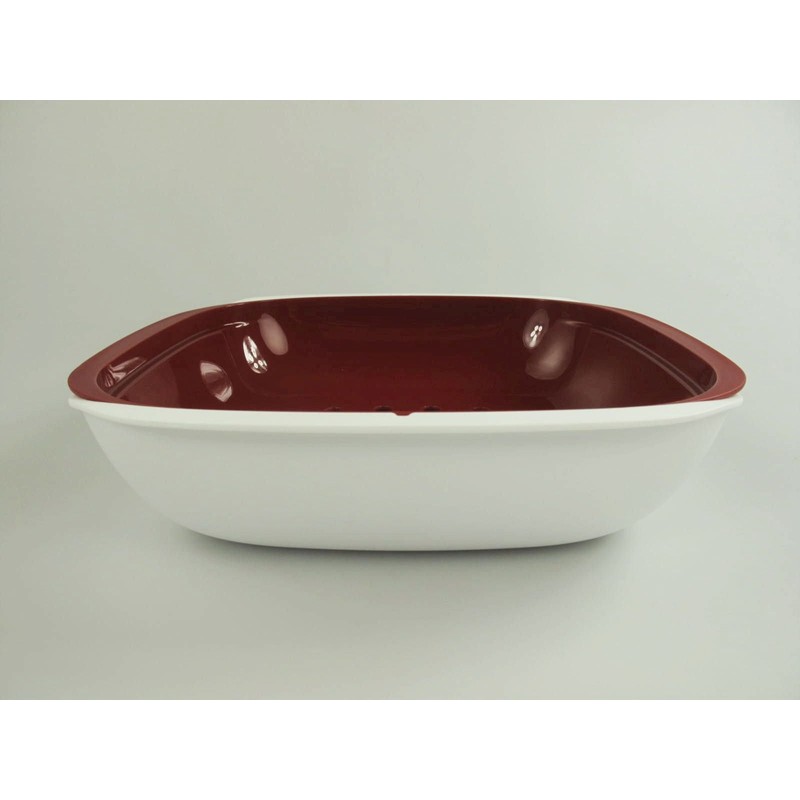 TUPPERWARE Allegra 9766 Serving Bowl with Strainer 1.33 L Red