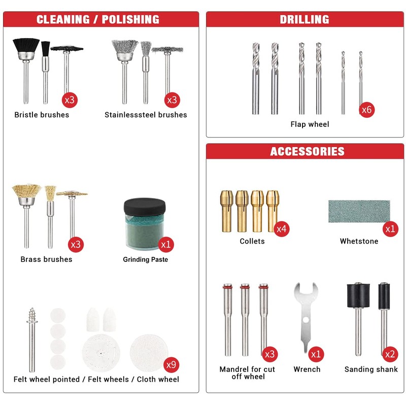 Werktough Rotary Tool Accessories Maxi Kit 372pcs All Round Versatile