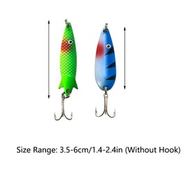 Fishing Baits Kit, 30 Pcs Mixed Colorful Metal Spinner Treble Hooks Lures Kit, Lifelike Sea Fishing Tackle Baits for Trout Bass Salmon