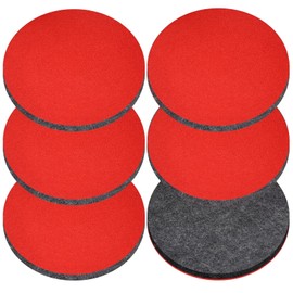 Lazulithic Pack of 6 Felt Polishing Pads, 125 mm, Compatible with Angle Grinder, Hand Drill, Random Orbital Sander, Grey, Red