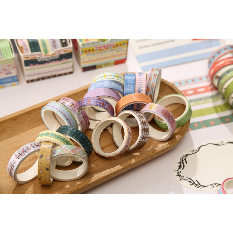 Songdao Washi Tape Thin Width 60 Rolls Set | Various