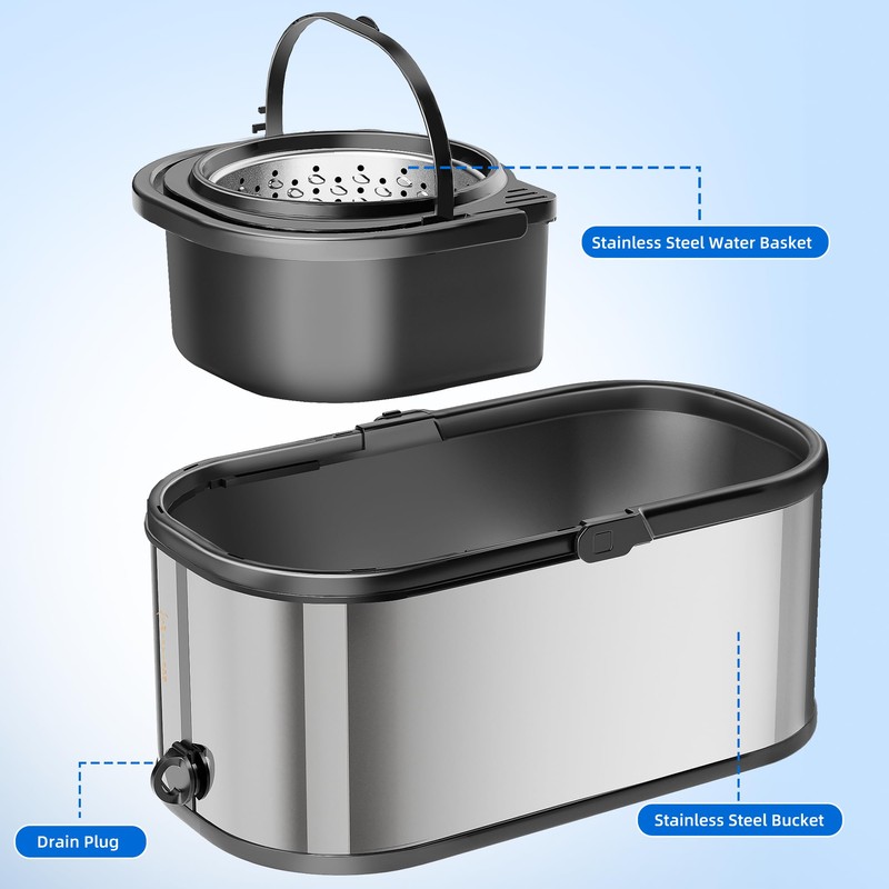 SWIFTIRON Spin Mop and Bucket with Wringer Set for Home,360°