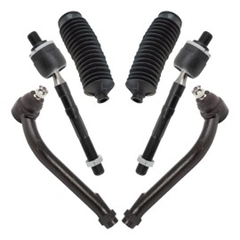 TRQ Front Steering Kit Steering Rack & Pinion Bellow Tie Rod Compatible with 2013-2018 Hyundai Santa Fe Sport 2014-2015 Kia Sorento