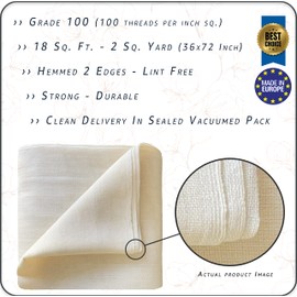 Cotton Farm Cheesecloth, Grade 100-18 Square Feet (36x72 inch), 100% Natural Unbleached Cotton, Food Grade
