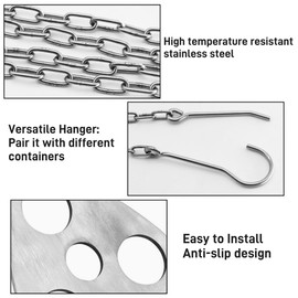 LSOSVSEU Camping Tripod Board - Turn Branches into Campfire Tripod, with Adjustable Chain to Hang Cookware, Open Fire Cooking Accessories for Picnic, Camping, Outdoor Sports (Black)