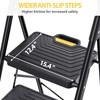 KINGRACK 2 Step Ladder, Sturdy Steel Step Stool with Anti-Slip