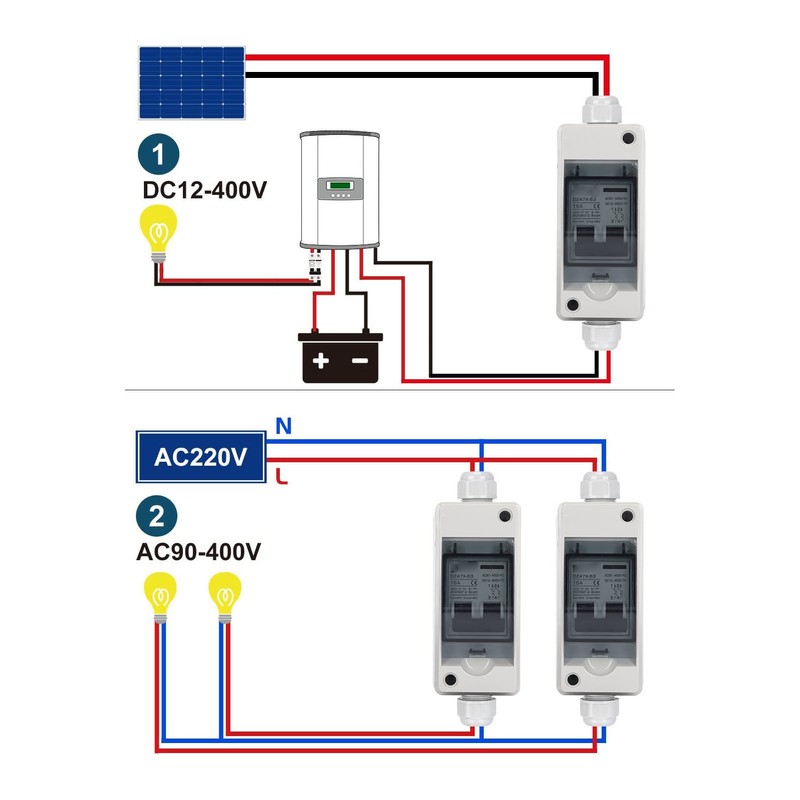 Circuit Breaker 2P 16A IP65 Waterproof PV Solar Disconnect Switch