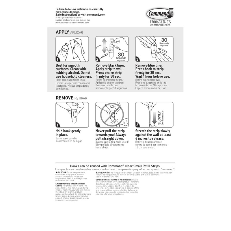 Command Mini Wall Hooks, 30 Hooks, 32 Clear Adhesive Strips,