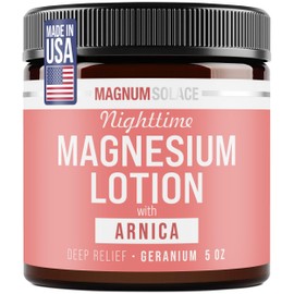Nighttime Magnesium Lotion with Arnica – Soothing Relief & Relaxation, Highly Concentrated Magnesium for Muscles & Joints – Apply to Legs or Feet Before Bed – Skin-Friendly