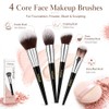 4PCS Face Makeup Brushes Set, Soft Synthetic Bristles for Foundation