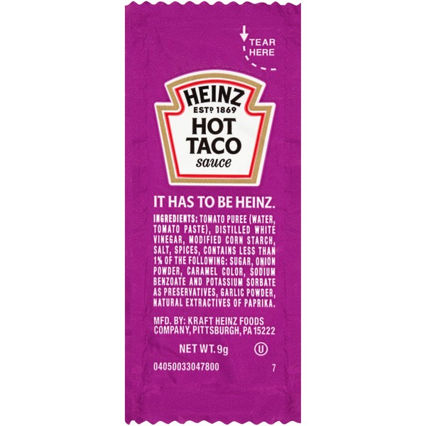 Heinz Hot Taco Sauce (0.3 oz Packets, Pack of 500)
