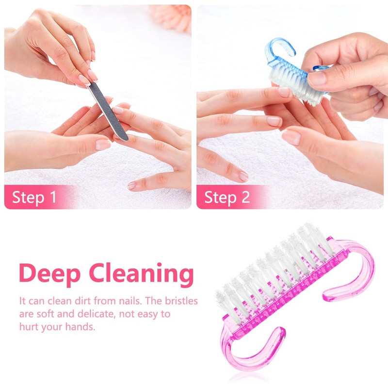 LOPHE Nagelbürste, 4 Stück Handwaschbürsten Set mit Harten Borsten, Nagelbürsten