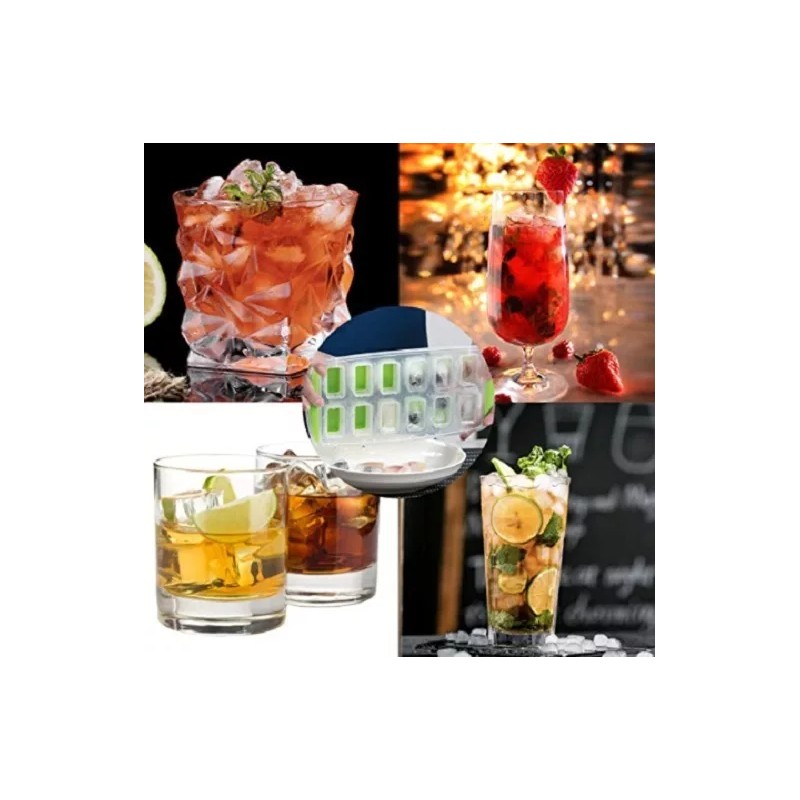 SARO STORE Molde Para Hielos Con Fondo De Silicón 12